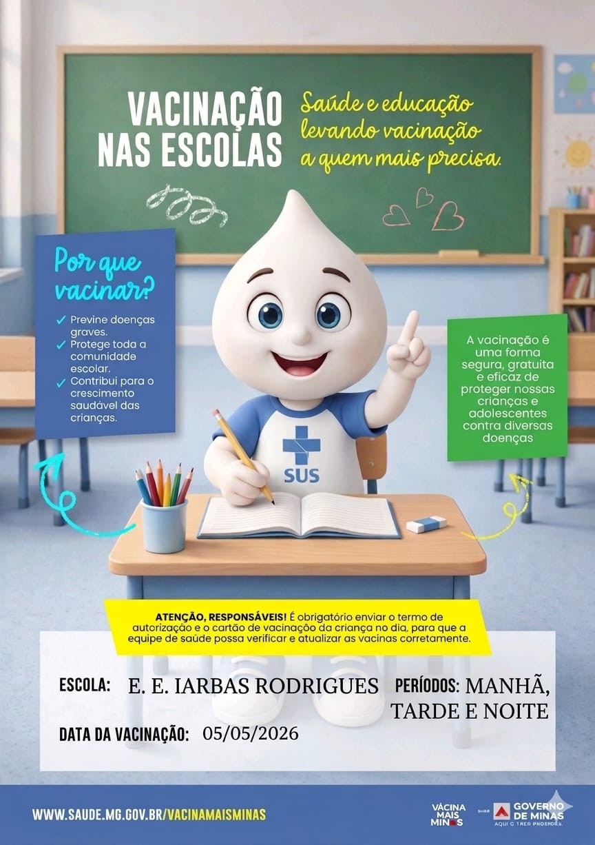 VACINAÇÃO NA ESCOLA CHEGA AO IARBAS RODRIGUES E MOBILIZA PAIS E ALUNOS
