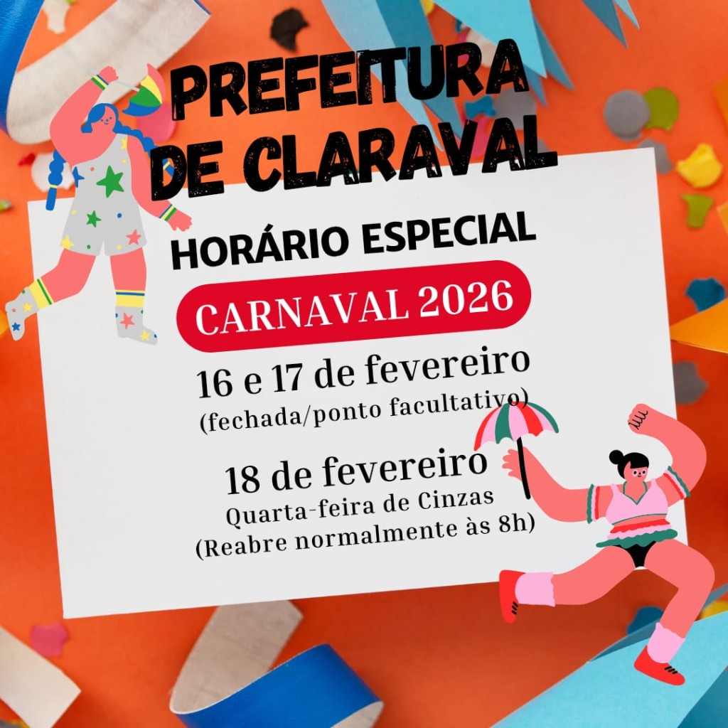 PREFEITURA DE CLARAVAL DECRETA PONTO FACULTATIVO NO CARNAVAL