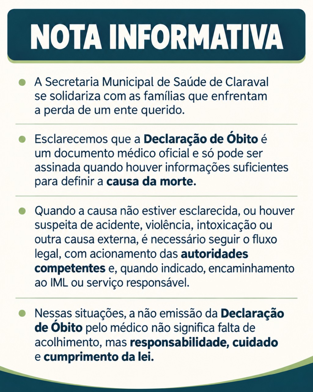 INFORMATIVO DA SECRETARIA MUNICIPAL DE SAÚDE