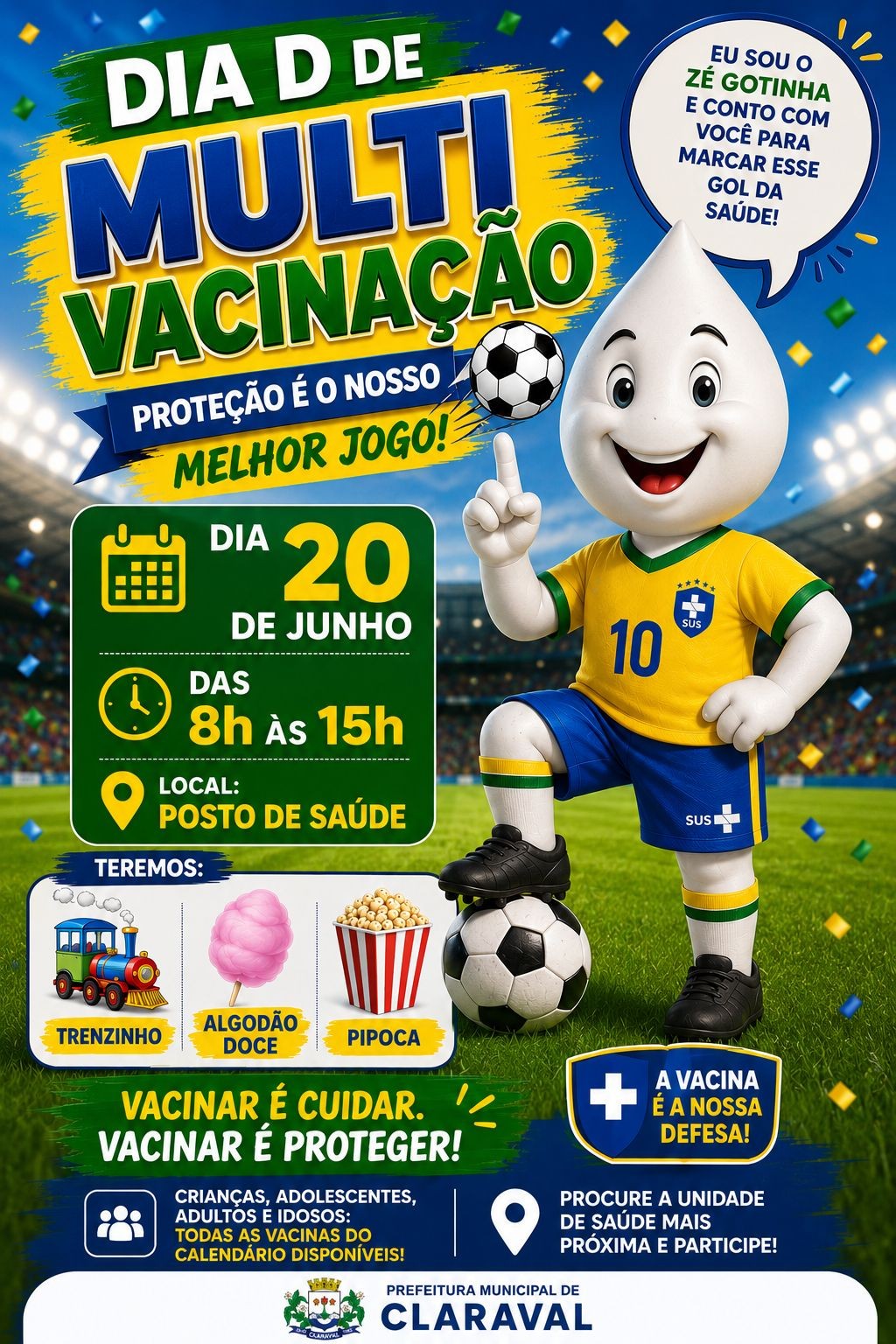 DIA D DE MULTIVACINAÇÃO ACONTECE NESTE SÁBADO (20) EM CLARAVAL