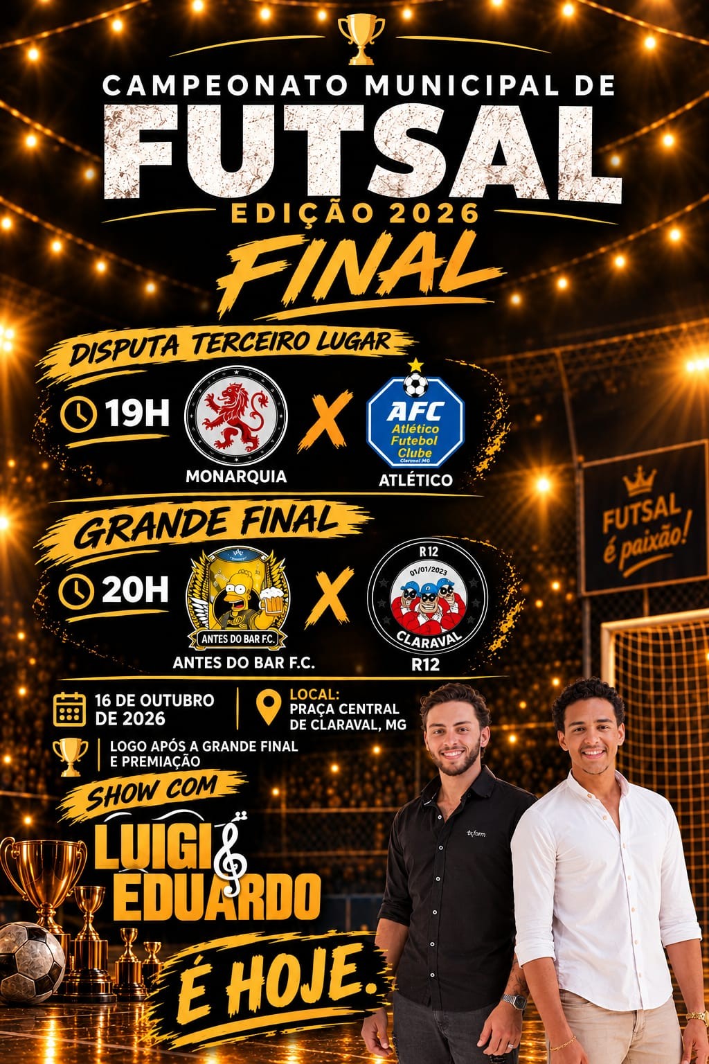 FUTSAL DE CLARAVAL TEM SEMIFINALISTAS DEFINIDOS