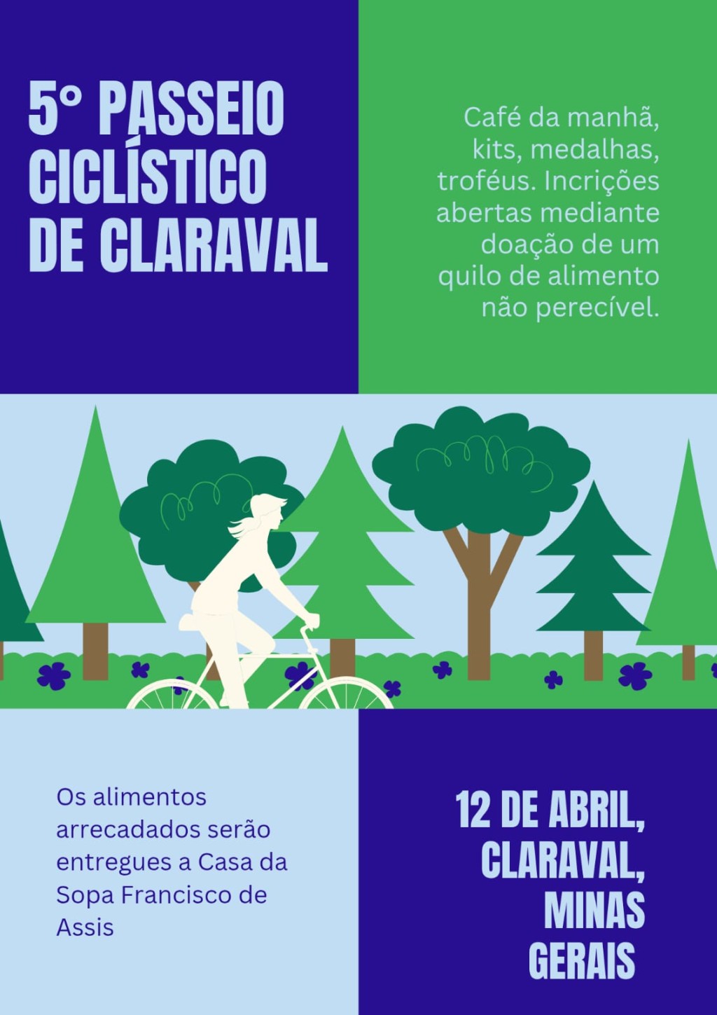 INCRIÇÕES PARA O 5º PASSEIO CICLÍSTICO DE CLARAVAL NO DIA 12 DE ABRIL CONTINUAM ABERTAS